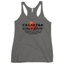 Load image into Gallery viewer, Canadian Girls Rock (roughly as much as girls from other countries) Women's Racerback Tank